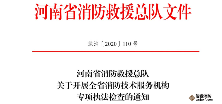 河南省消防救援总队关于开展全省消防技术服务机构专项执法检查的通知